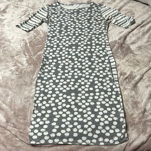 Lularoe Julia dress, size XS, white and grey